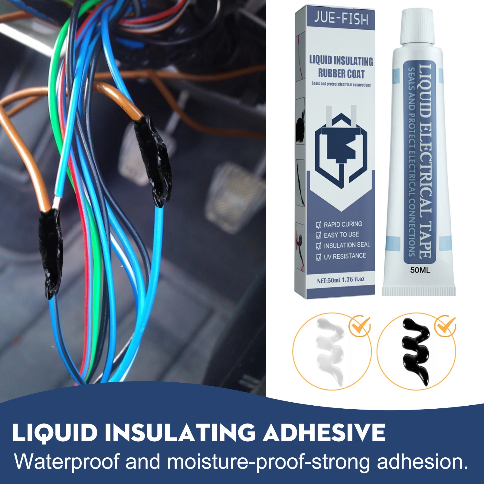 30/50 ML Flydende Isolerende Høj Temperatur Lim Vandtæt Anti UV-Lampe, Bord Isolering Elektrisk Fugemasse Flydende Tape Pasta - 0