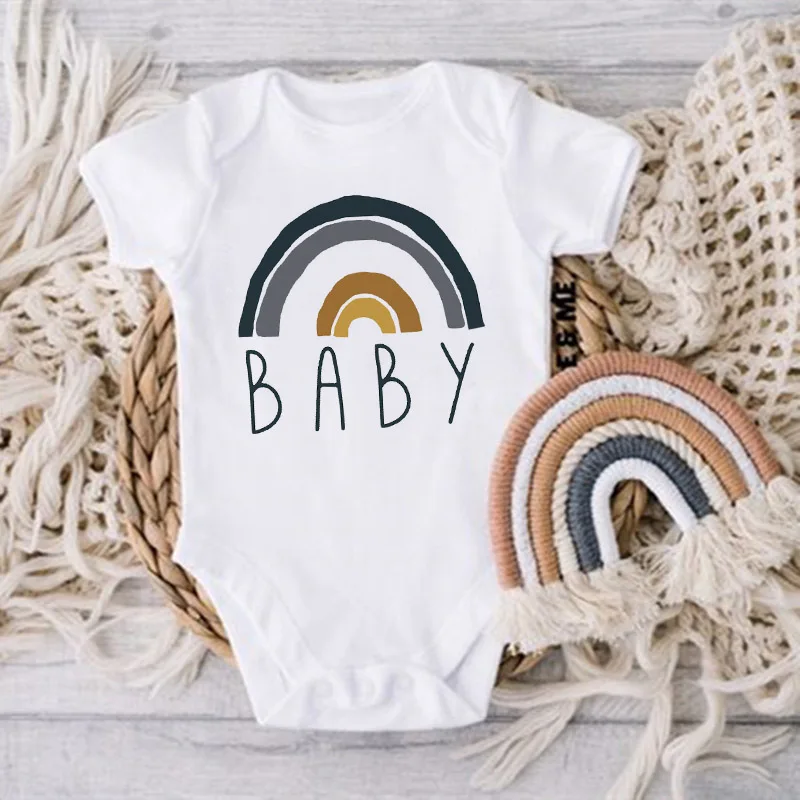 Baby Tøj Rainbow Baby Udskrive Tøj Baby Sommer Rompers Spædbarn Body Kortærmet Baby Buksetrold Buksedragt Baby, Dreng, Pige Tøj - 1