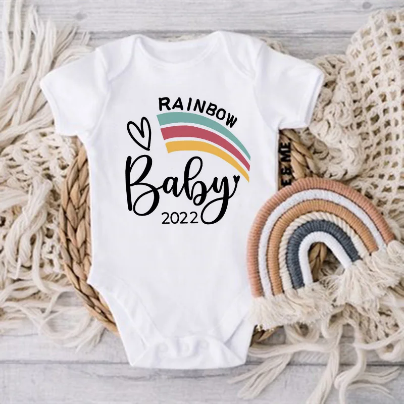 Baby Tøj Rainbow Baby Udskrive Tøj Baby Sommer Rompers Spædbarn Body Kortærmet Baby Buksetrold Buksedragt Baby, Dreng, Pige Tøj - 3