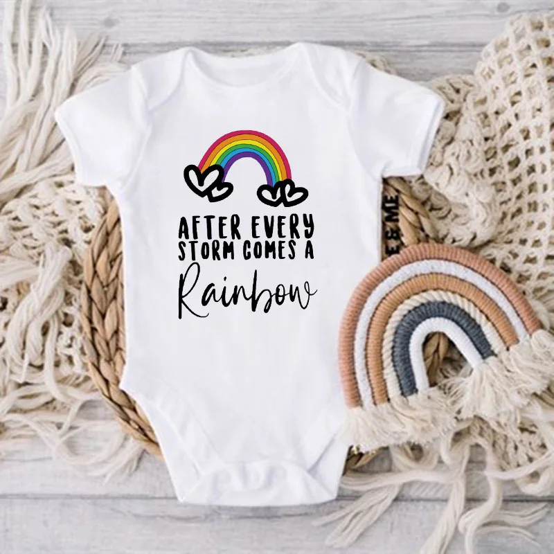 Baby Tøj Rainbow Baby Udskrive Tøj Baby Sommer Rompers Spædbarn Body Kortærmet Baby Buksetrold Buksedragt Baby, Dreng, Pige Tøj - 4