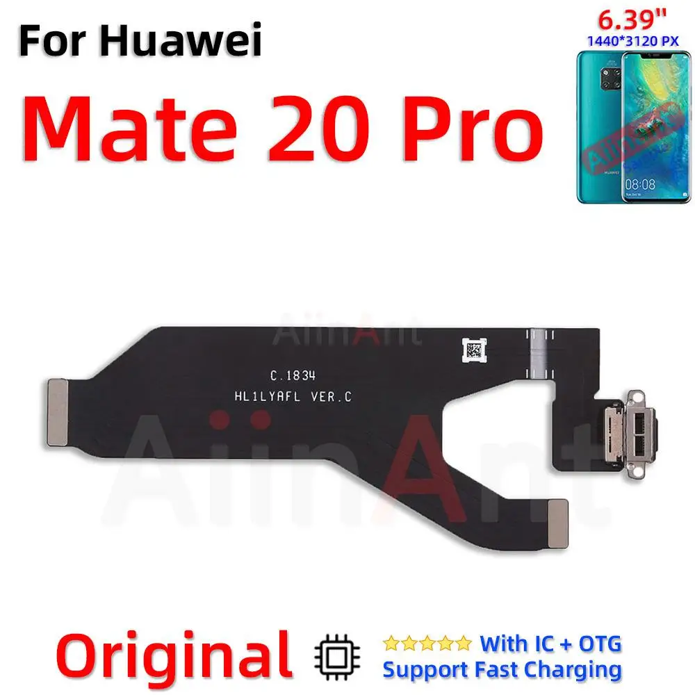 Originale USB-Oplader Dock-Stik Port til Opladning Board Flex-Kabel For Huawei Mate 20X 20 30 40 40DET Lite Pro RS Sim Telefon, Dele - 1