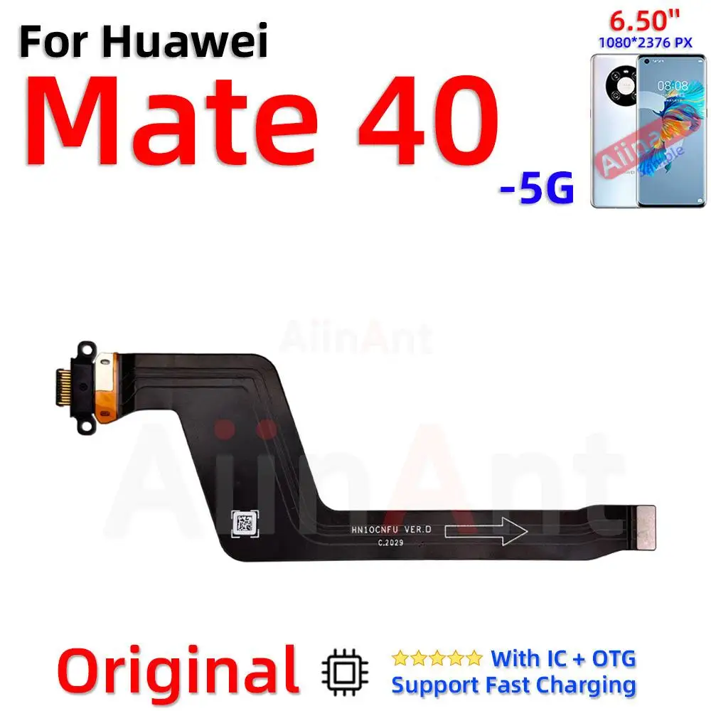 Originale USB-Oplader Dock-Stik Port til Opladning Board Flex-Kabel For Huawei Mate 20X 20 30 40 40DET Lite Pro RS Sim Telefon, Dele - 5