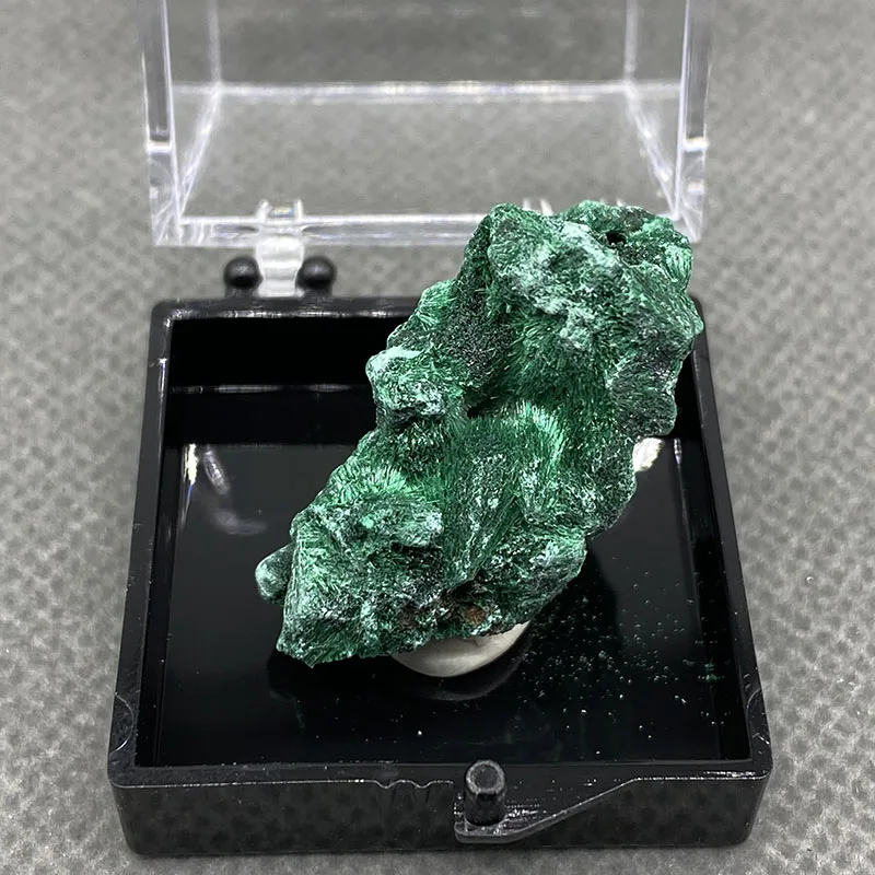 Naturlig Grøn Malakit Rå Sten smuk nåleformede plus velvet kvarts sten mineral prøve healing home decor max 35 mm - 2