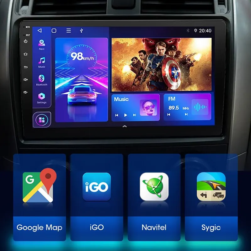 ACODO Android 12 Car Multimedia Afspiller 2 Din 7 9 10tommer Universal WiFi GPS Bil Radio Carplay For Toyota Kia Nissan, Honda - 3