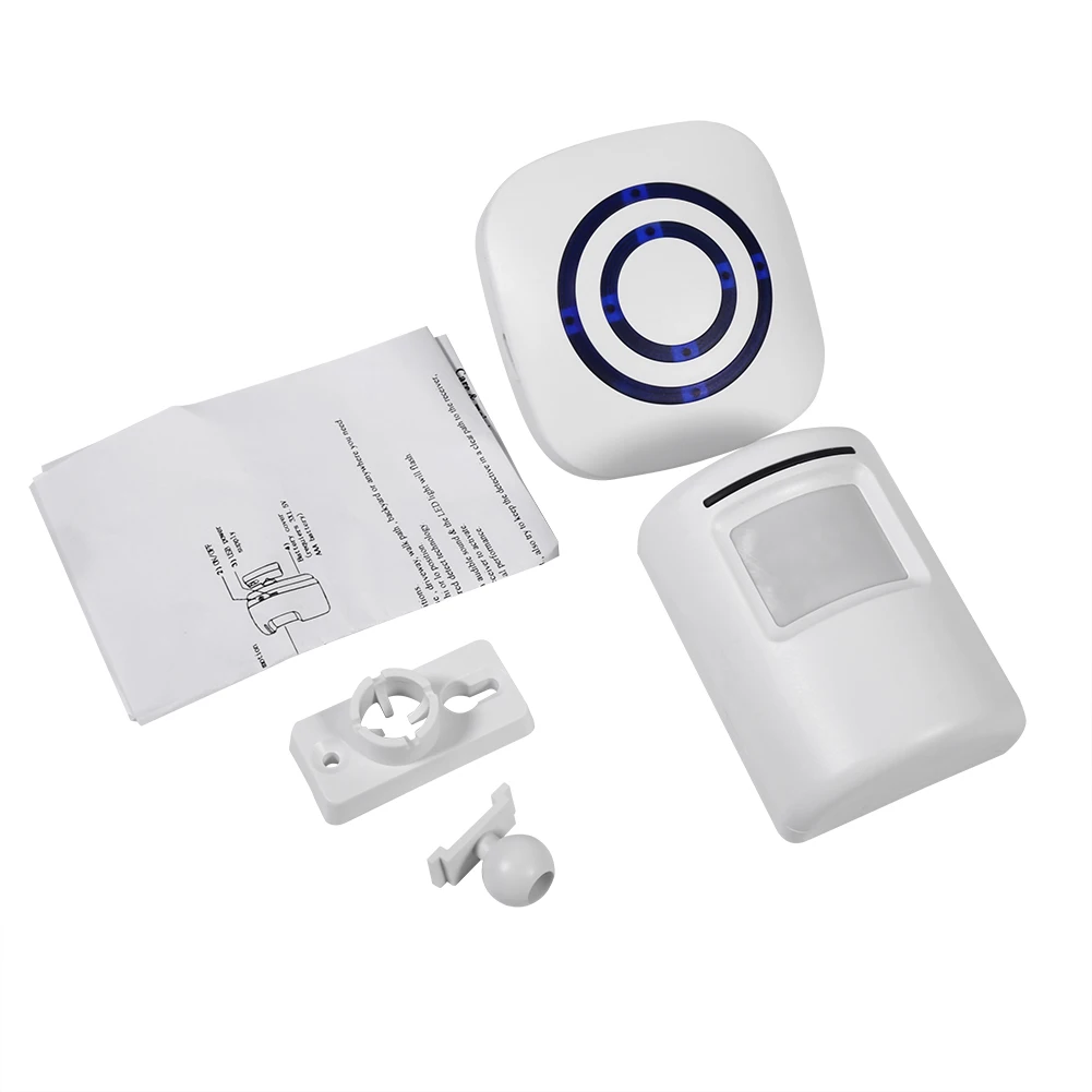 1pc Motion Sensor Alarm Trådløse Indkørsel Hjem Sikkerhed Alarm System Menneskelige Krop Induktion Smart Dørklokken Sensor og Modtager - 0