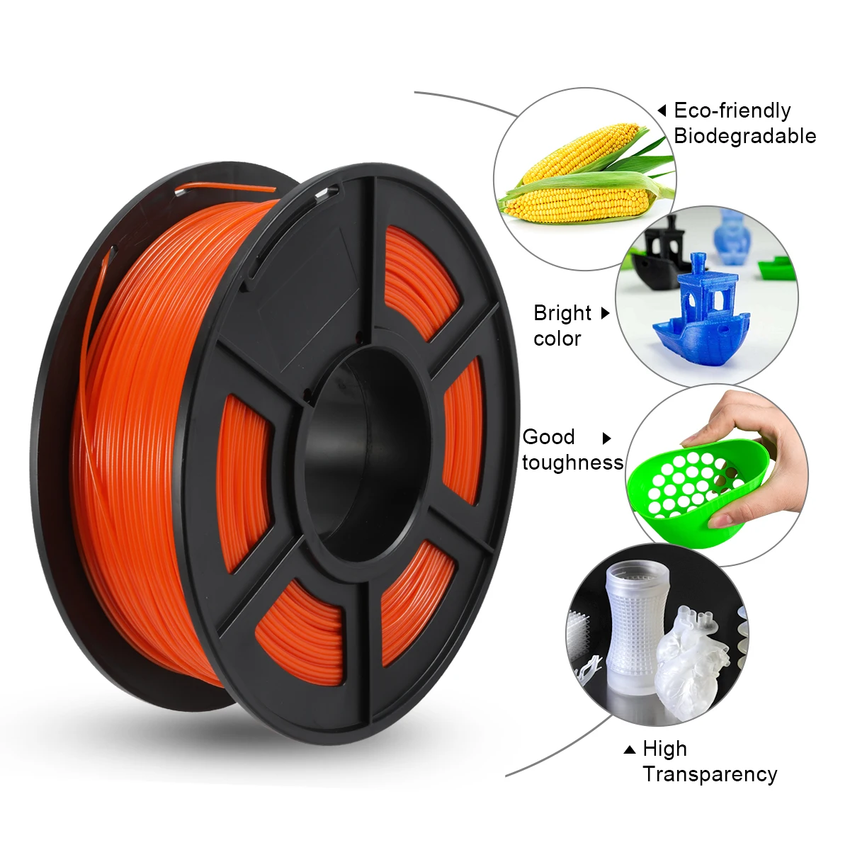 SUNLU PETG Filament 1kg 1.75 mm FDM 3 Ruller/Sæt 3D-Printer Materiale med Spool Høj Styrke, Ikke-giftige 100% Ingen Boble Filamenter - 1