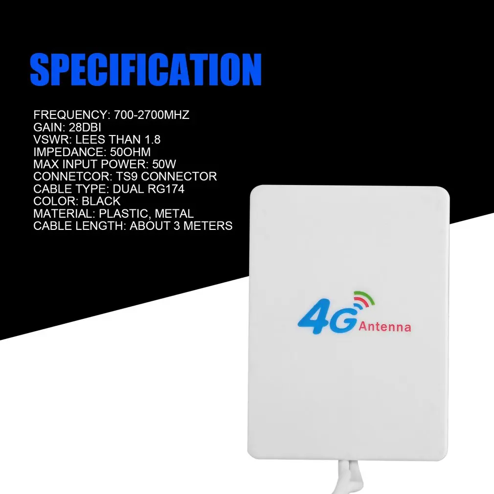 3m Kabel 3g 4g LTE Antenne med Høj Forstærkning For Huawei LTE-Modem med Router Aerea Con SMA Connettore Vandtæt Tape med Dual RG174 - 1
