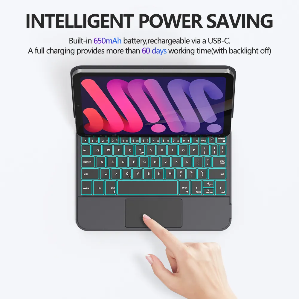 GOOJODOQ Magiske Tastatur taske til iPad Mini 6 6th Generation af Flydende Cantilever Stå Multi-Touch Trackpad til iPad Mini 6 - 2