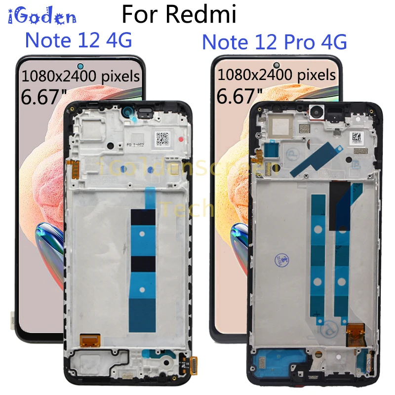 Den oprindelige Xiaomi redmi note 12 4g LCD-Skærm Med Touch screen 23021RAAEG 23021RAA2Y for Redmi Note12 Pro 4G LCD-2209116AG - 0