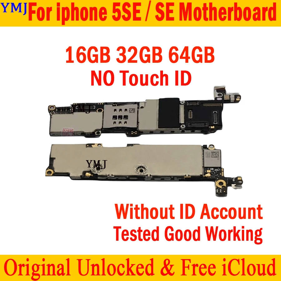 Original Gratis iCloud Til iPhone 5SE SE Ulåst Bundkort 16GB, 32GB, 64GB Bundkort Med System, Logik Bord Fuld Funktion Test - 1