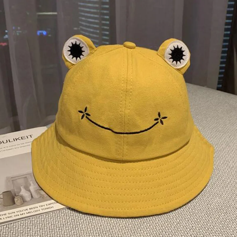 Barn-Forældre Frog Bucket Hat Til Kvinder, Sommer, Efterår Almindelig Kvindelige Panama Udendørs Vandreture Stranden Fiskeri Solcreme Kvinde Bob Caps - 5