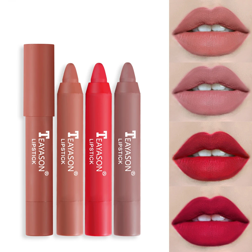 12 Farve Mat Læbestift Pen Nude Pink Mat Solid Lip Gloss Vandtæt Langtidsholdbar Læbestift Blyant Lip Liner Pen Læbe Makeup - 3