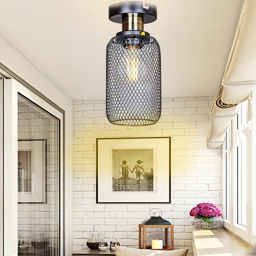 Sort Minimalistisk Vintage bur loftsbelysning Cafe/Bar/vindue/loft Lampe multi style Loft Lamper Dekoration Indendørs Belysning E27 - 2