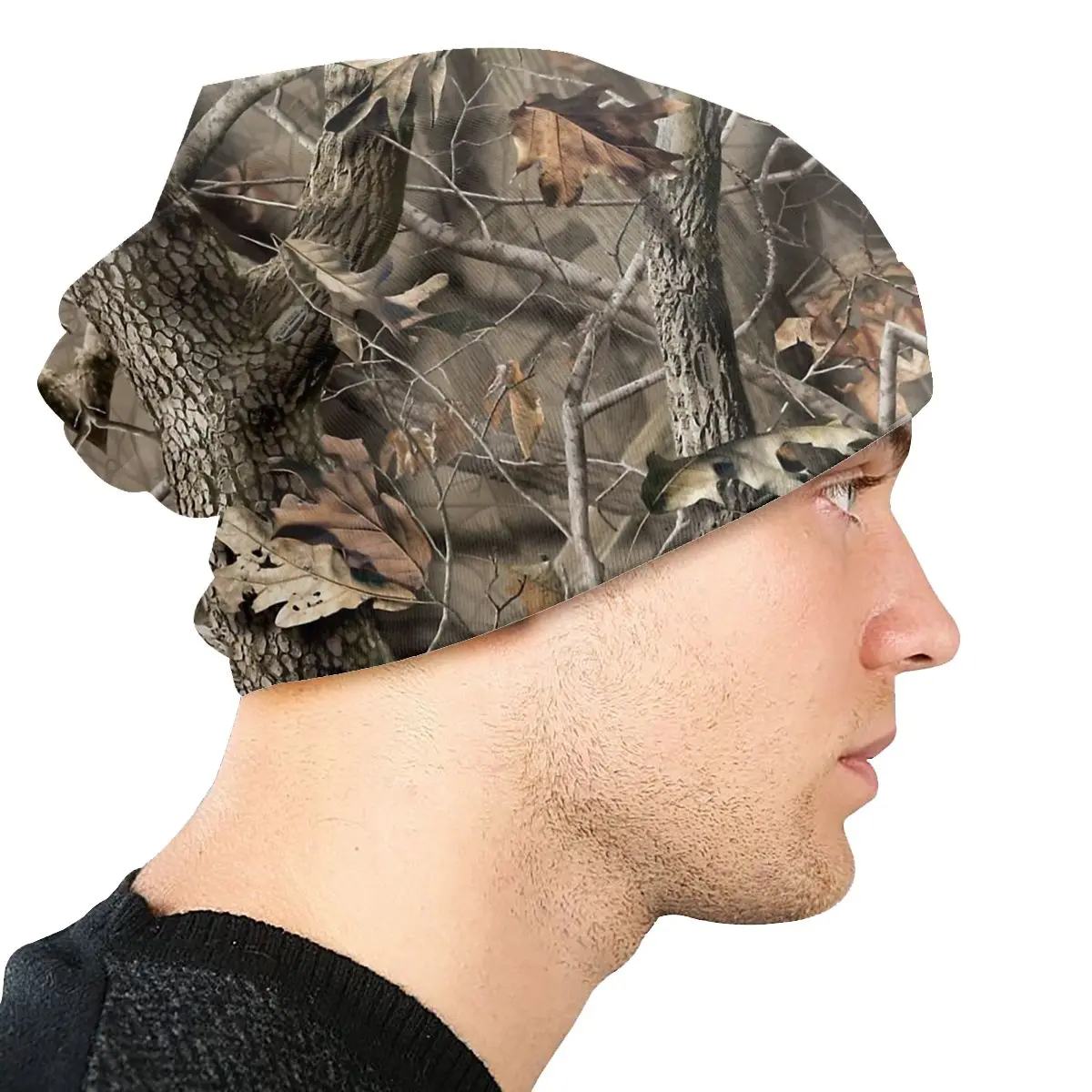 Ægte Træ Camo Camouflage Army Efteråret Kvindelige Varme Huer Dobbelt Anvendes Vindtæt Bonnet Hatte - 3