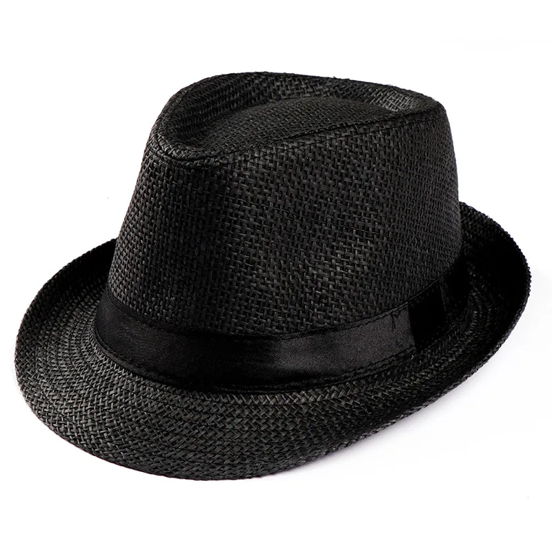 Kvinder Mænd Sommeren Trendy Strand Solen Halm Panama Jazz Hat kvindelige Cowboy Fedora hatte Gangster Cap chapeau Børn dreng hat solhat - 2