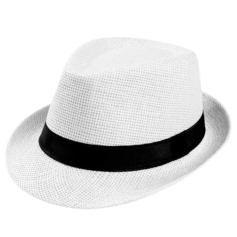 Kvinder Mænd Sommeren Trendy Strand Solen Halm Panama Jazz Hat kvindelige Cowboy Fedora hatte Gangster Cap chapeau Børn dreng hat solhat - 3