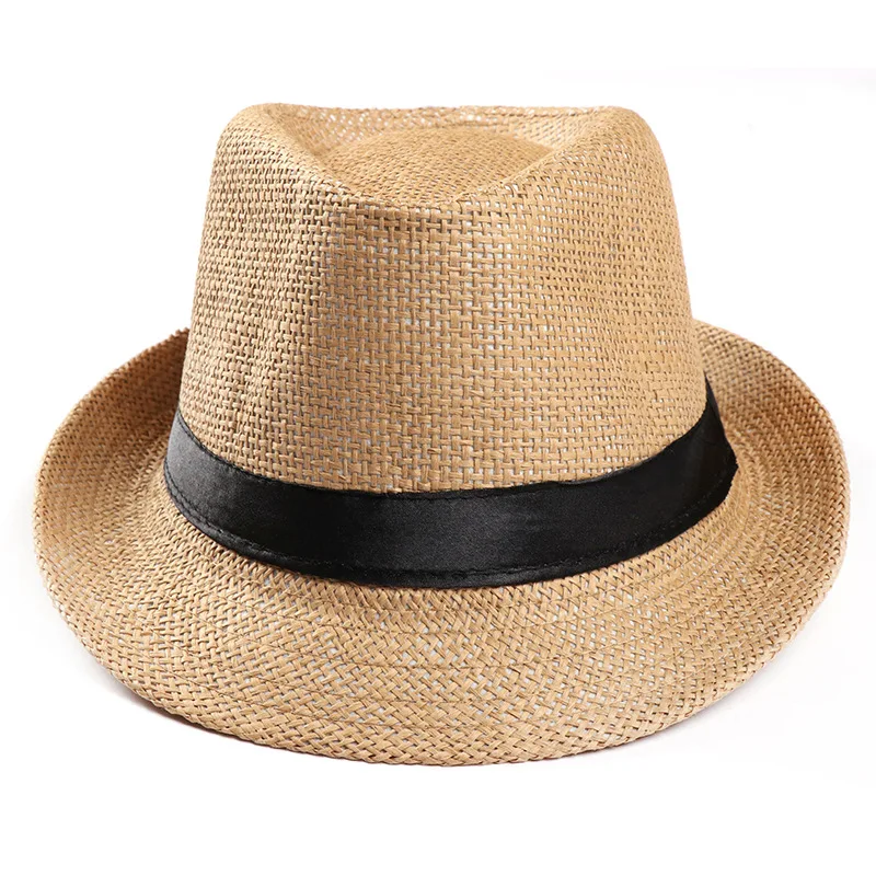 Kvinder Mænd Sommeren Trendy Strand Solen Halm Panama Jazz Hat kvindelige Cowboy Fedora hatte Gangster Cap chapeau Børn dreng hat solhat - 4