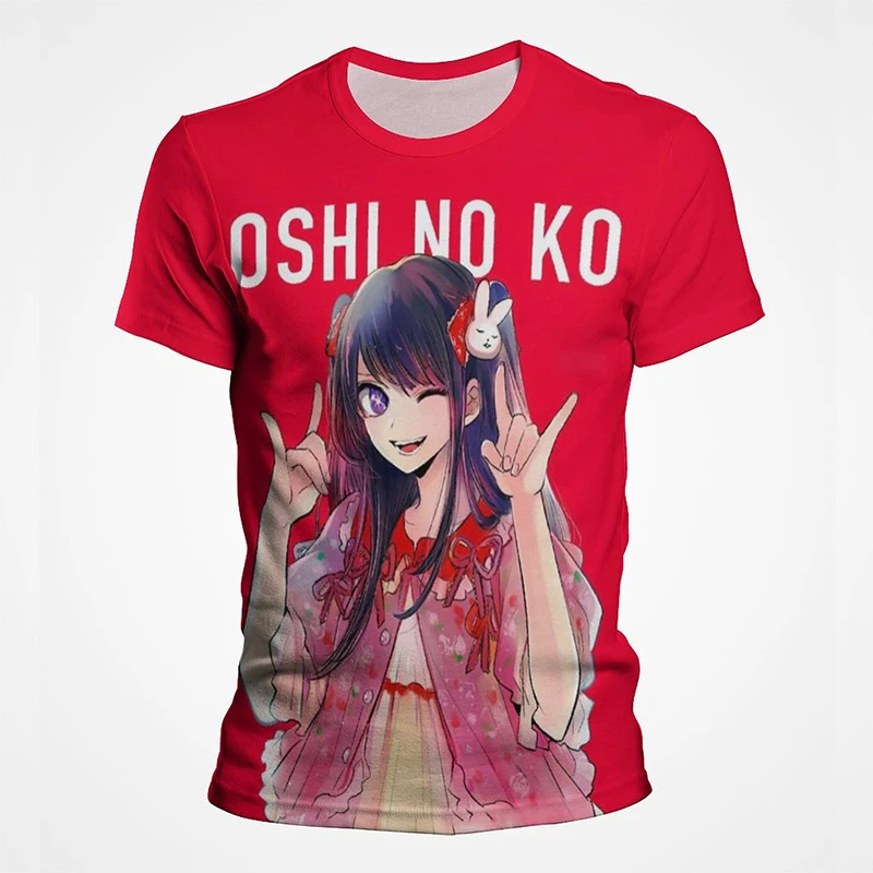 Anime Oshi Ingen Ko T-Shirt til Mænd 3D Printet Casual y2k Tops Tees Harajuku Mode Dame Tøj Funny Kids Kawaii Korte Ærmer - 4