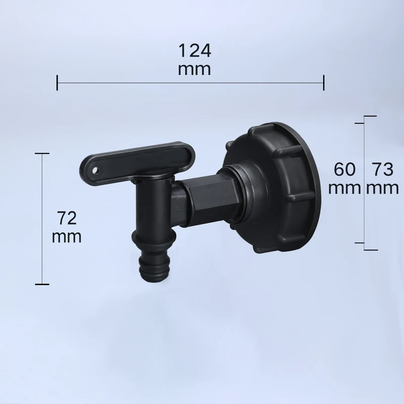 1/2 tommer S60x6 Tråd Plast IBC Tank Tap 15mm Adapter haveslange Forbindelse Med Skifte Ventil Vand tank fittings - 0