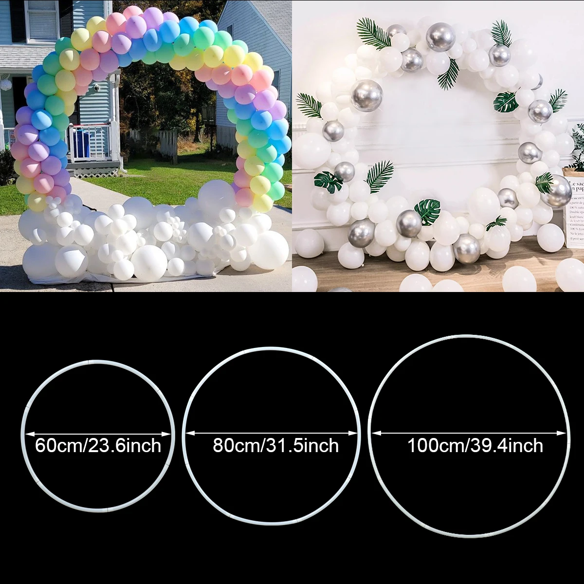 Plast Ballon Arch Ring DIY Krans Frame Indehaver Cirkel Ballon Stå Kolonne Base Baby Shower, Bryllup, Fødselsdag Part Indretning Børn - 1