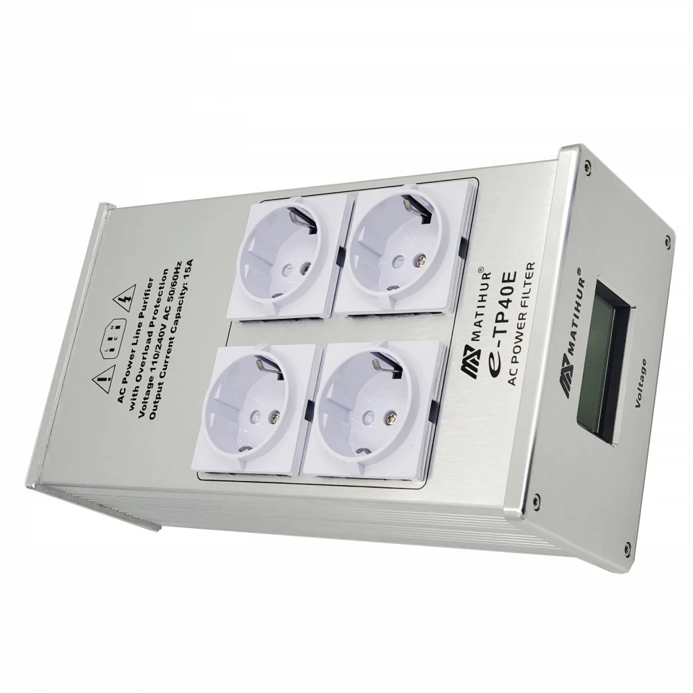MATIHUR e-TP40E Støj AC Power Filter Power Conditioner Magt Purifier overspændingsbeskyttelse med EU ' s Forretninger Power Strip - 4