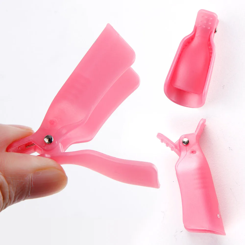 10STK Plast Nail Art Soak Off Hætte Klip UV Gel Neglelak Remover Wrap Værktøj Nail Art Tips til Fingrene Pink Lilla Soaker Caps - 3