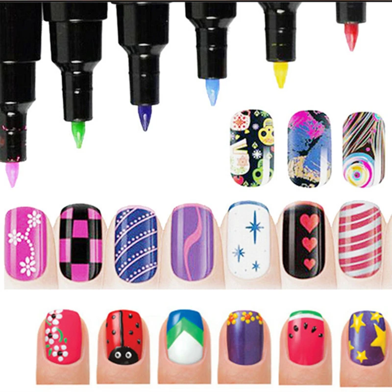 1stk Neglelak Prik-Tegning Pen Nail Art Pensel UV Gel DIY Maleri Lak Manicure Design Tilbehør 16 Farver - 1