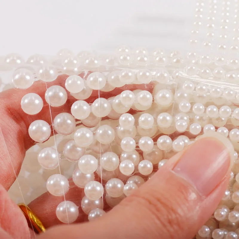 3-6mm Hvid Perle Øjne Midlertidige Tatoveringer Perler, Prikker Skønhed 3D Nail Rhinestones DIY Body Art Festival Dekorationer Tilbehør - 5