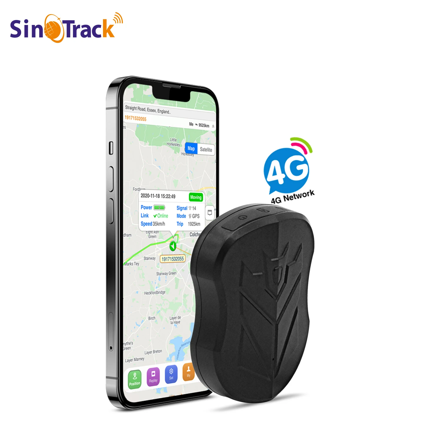 SinoTrack Magnet 4G Vandtæt Bil GPS Tracker ST-905/ST-915 Køretøj Locator Lang Standby 10000mAH Batteri med gratis APP - 0