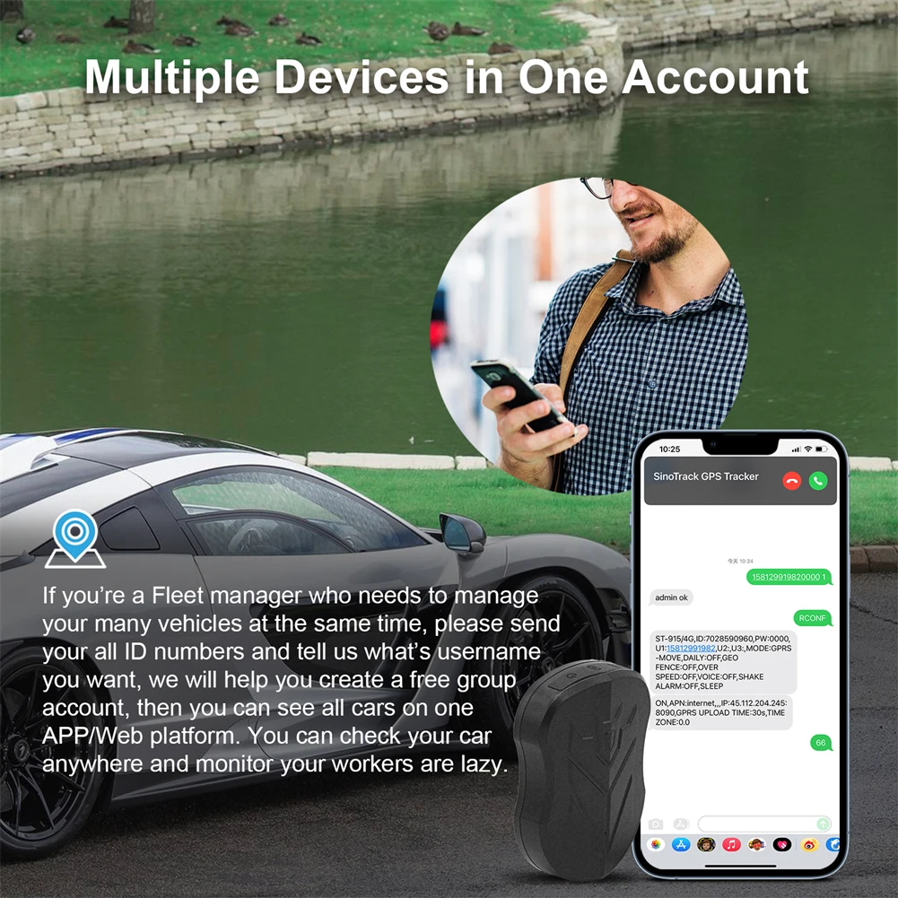 SinoTrack Magnet 4G Vandtæt Bil GPS Tracker ST-905/ST-915 Køretøj Locator Lang Standby 10000mAH Batteri med gratis APP - 5