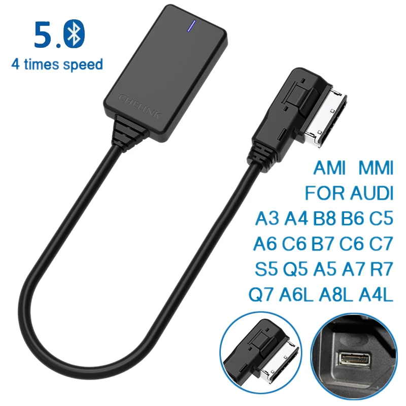 AMI MMI MDI Wireless Aux Bluetooth Adapter Kabel o Musik Auto Bluetooth til A3-A4-B8 B6 Q5 A5 A7 R7 S5 S7 A6L A8L A4L - - 1