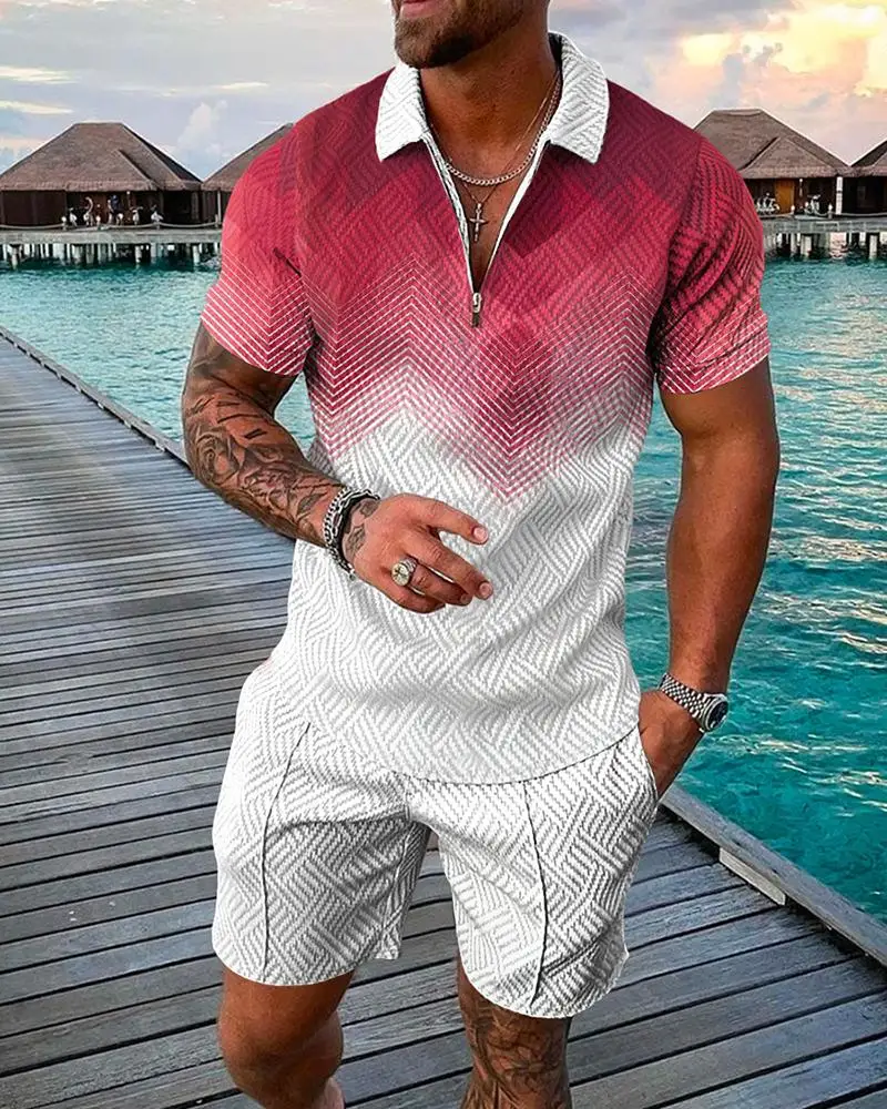 Mænd er Sommer Fornemme Tøj Casual Fashion Polo Shirt Sæt Business Stil Tøj Golf Vintage Træningsdragt Overdimensionerede Sportstøj - 1