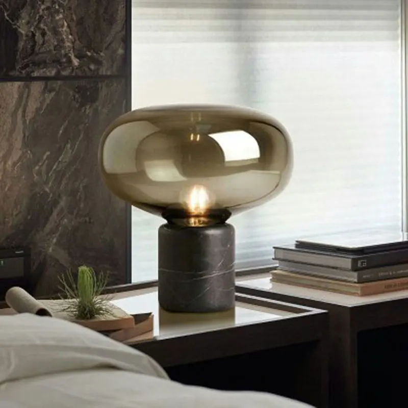 Post Moderne LED-Marmor Bord Lampe Glas Champignon sengelampe Nordiske Simpelt Design-Soveværelse Stue Kreative Undersøgelse Små - 2