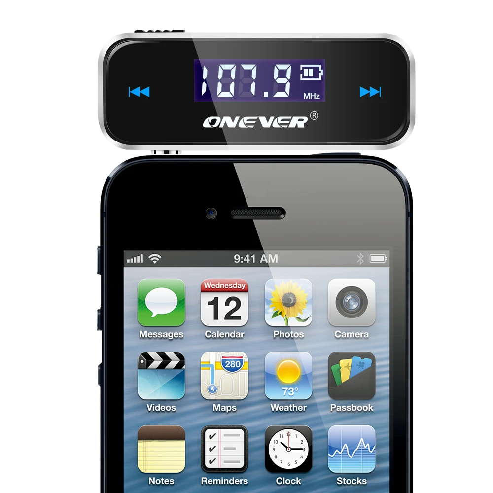 TiOODRE Trådløse Mini-FM-Senderen 3,5 mm I-bil bil Musik Lyd MP3-Afspiller Transmitter til iPhone 4 5 6 6S Plus Samsung iPad - 1